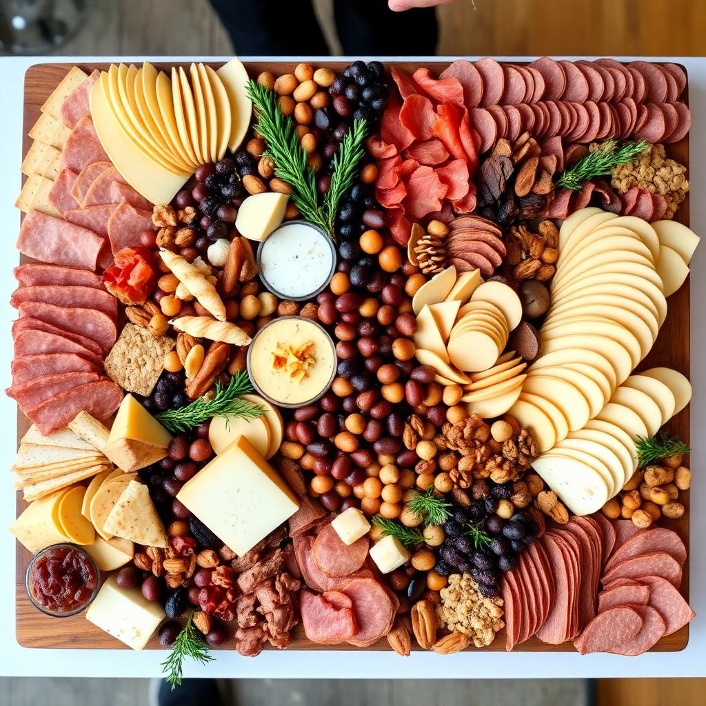 Tabla grande de charcutería para eventos